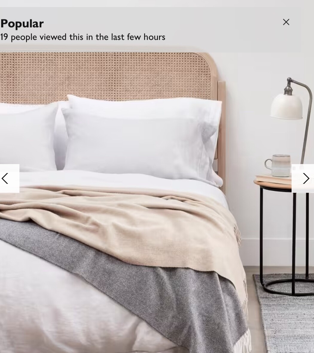 Rattan Bed John Lewis Headboard Only Super King Size Solid Oak RRP£829