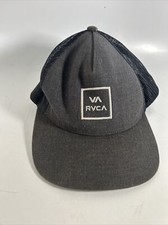 RVCA Mid Fit Snap Back Trucker Hat Cap Men Bl...