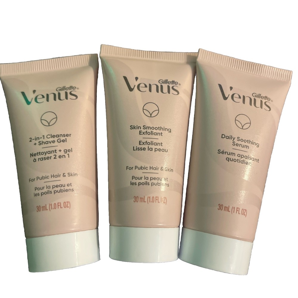 Gillette Venus Skin Smoothing Exfoliant For Pubic Hair Cleanser Shave Gel Serum