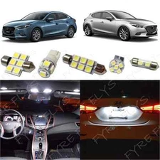11 White LED interior & Reverse lights package kit 2014-17 Mazda3 Hatchback MT5W