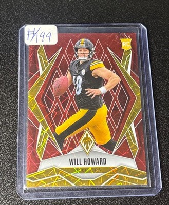 2025 Panini NFL Phoenix - Will Howard #165 Red Lazer (RC) Rookie Steelers #/199