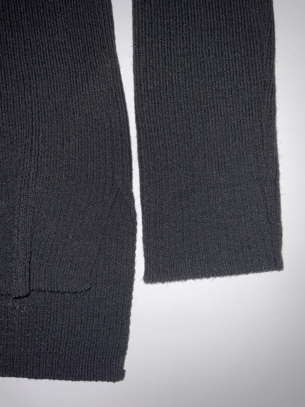 Armani Collezioni Ribbed Black Jersey Wool Turtleneck - Size L