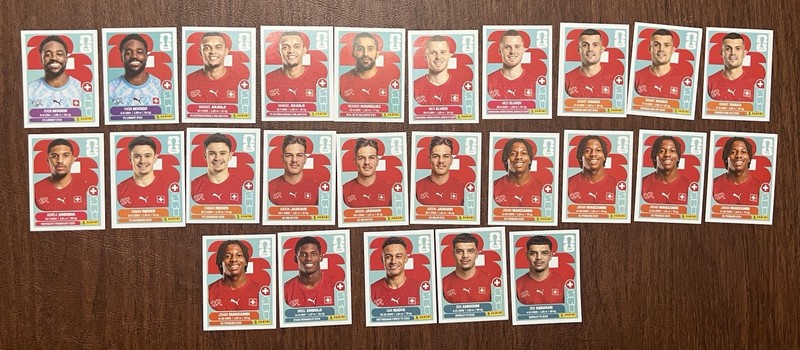 Panini FIFA World Cup 2026 SUI Switzerland Player Portrait Stickers Lot of 25