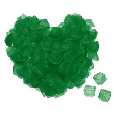 Silk Artificial Flower Rose Petals, Dark Green Faux Flowers 2x2 Inch 3200Pcs