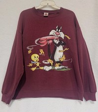 Vintage Looney Tunes Tweety Sylvester Autumn Fall Crewneck Sweatshirt Size M/L
