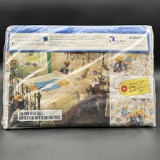 NEW OLD STOCK VINTAGE PADDINGTON BEAR IN LONDON TWIN FLAT SHEET NO IRON RIVER