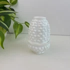 Classic White Milk Glass Hobnail 2 Piece Vintage Fairy Lamp Tea Light Holder