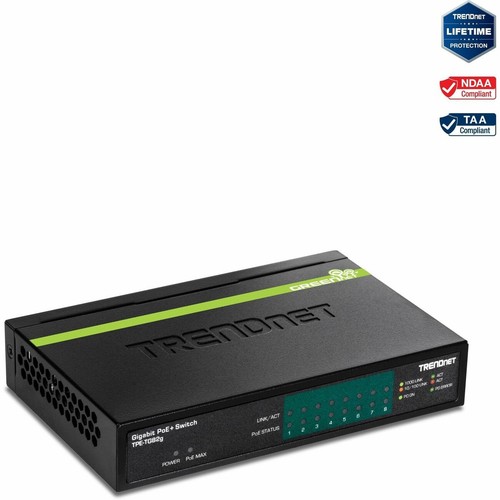 TRENDnet 8-Port Gigabit PoE+ Switch (tpe-tg82g) (tpetg82g) - Picture 2 of 8