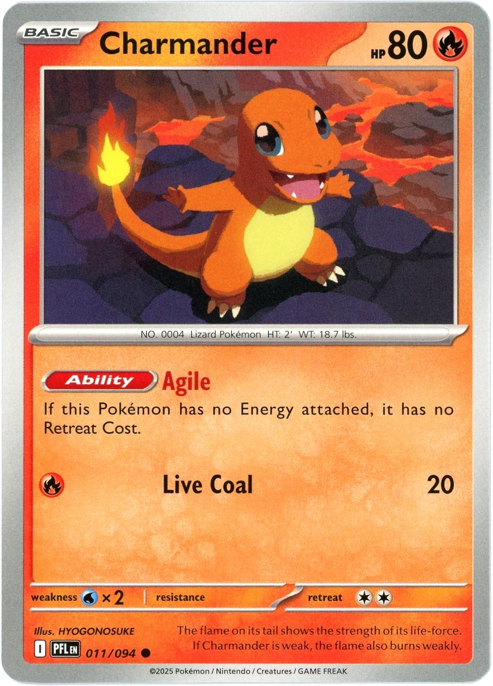 Charmander 011/094 - Phantasmal Flames - Common - NM/M