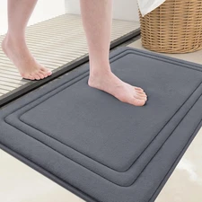 Memory Foam Bath Mat 24X16, Soft Non-Slip Absorbent Rug for Bathroom Floor