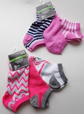 Girl's Low Cut No Show Fashion Socks 6 PAIRS Colorful Fits Shoe Size 5 - 9 NWT