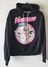 The Powerpuff Girls Cartoon Network Hoodie Black Pullover Sweatshirt Size XL