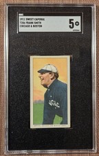1909 Sweet Caporal 350-460/42 T206 Frank Smith CHI & BOS Baseball Card SGC 5