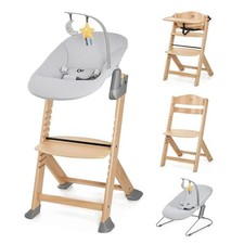 Kinderkraft ENOCK Seggiolone Pappa + Sdraietta CALMEE, in Legno, Evolutivo, Mult