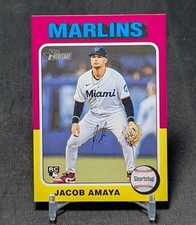 Jacob Amaya Rookie RC 2024 Topps Heritage High Number Card #626 Miami Marlins