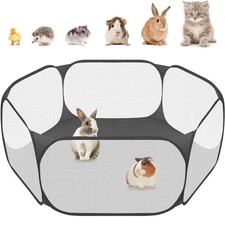 Portable Small Pet Cage Transparent Cat and Dog Cage Tent Pet Playpen Open Foldi