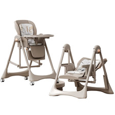 Multifunctional Baby High Chair Baby Swing with Wheels Foldable Feeding Chair fo
