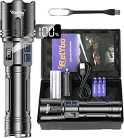 Relybo Taschenlampe LED Aufladbar 500,000 Lumen, 1600M Weitschuss- LED Taschenla