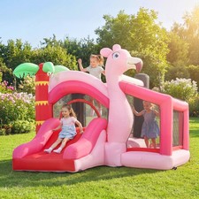 AIYAPLAY Inflatable Bounce House for Kids with Slide, Ball Pit and Blower, Pink
