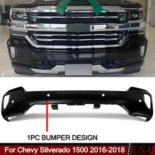 Black Steel Front Bumper Face Bar Fits Chevy Silverado 1500 High Country 2016-18