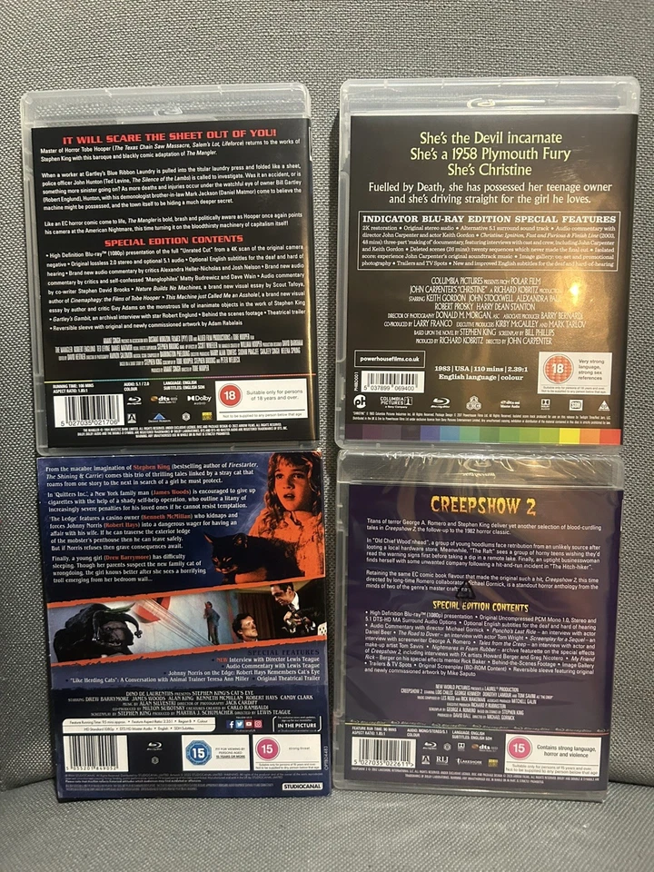 Sleepwalkers ,Christine ,Cats Eye, Creepshow 2 blu ray bundle Stephen King Arrow - Image 2 of 2