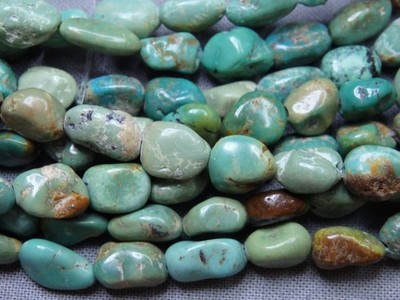Nevada EMERALD VALLEY TURQUOISE Pebble Nuggets 6-8mm long 67cts+  