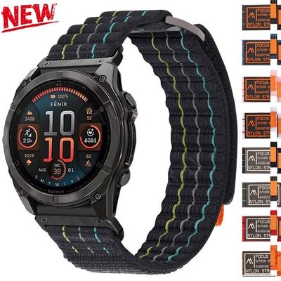 Quick Fit Nylon Loop Band Strap for Garmin Fenix E 8 7X 7 Pro 6X 6 5X 5 Plus 3HR