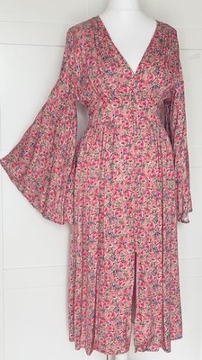 Malina  Auden v-neck satin midi dress , L, neu!