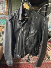 VINTAGE LEATHER MOTORCYCLE JACKET  OLD SKOOL BIKER ROCKER PUNK METALHEAD