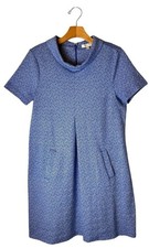 Tyler Boe Dress Women Small Blue White Basket Weave Kristen Knit Mini Tunic