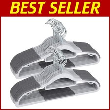 50 Pack Heavy Duty Non-Slip Plastic Hangers