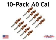 10pk Bronze Gun Cleaning Bore Brushes .40 Caliber Pistol