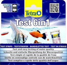 TETRA TEST 6 IN 1 TEST STRIPS PH KH GH NITRITE NITRATE CHLORINE AQUARIUM FISH 