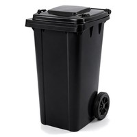 240L Household Garden Waste Wheelie Bin with Rubber Wheels - Various Colours