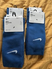 Nike Dri FIT Matchfit Blue Soccer Socks Knee High YTH 3Y-5Y -Women 4-6
