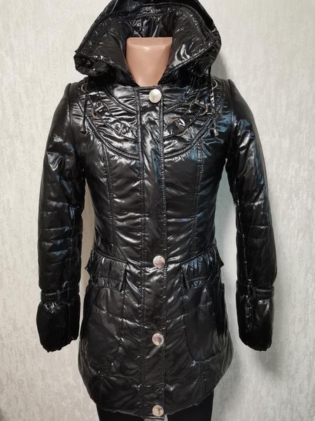 Women Jacket Black Polyester 38 / M