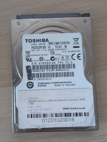 Toshiba HDD2H03 160GB,Intern,5400RPM