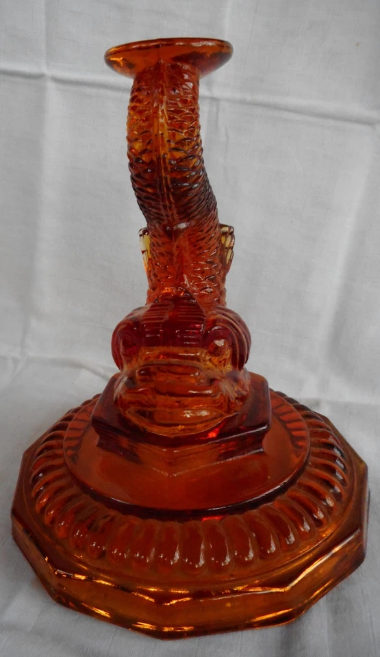 verre Portieux ?  PIED Bougeoir OU COUPE dauphin poisson 19eme Pied Ancien - Photo 2/4