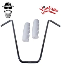 Original Lowrider 24" 22.2 D Handlebar Black 0214 120mm Grips Solid/White