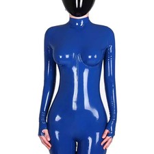 Unisex Latex Catsuit Rubber Tight Uniform 3D Breast Bodysuit Custom Made