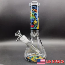 10 INCH Hookah Abstract Style Glass Bong Smoking Water Pipe Bubbler w/Bowl Hot