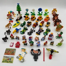 Lot of 49 Vintage 80s Ferrero Kinder Joy Toys - Disney, Flowers, Cars, Animals