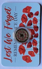 2025 $2 Remembrance 80th Anniversary Red Poppy Coin On Card Unc  Low Minted