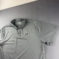 Under Armour Shirt Men's 2XL Gray Performance Polo Golf Tennis Stretch Wicking 