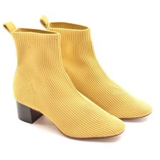 Ladies Everlane The Glove Boot Rib Knit Booties 6 M Cumin Fabric Pull Heel Shoes