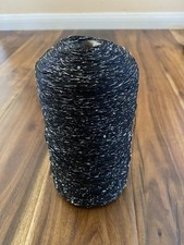 Fancy Cone Yarn Black Silver Glitter Sequin Thread Clothes Needlework 520g 207