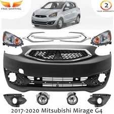 Front Bumper Paintable & Grille Assembly Kit For 2017-2020 Mitsubishi Mirage