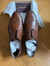 Mens Johnston & Murphy Daley Tan Leather Wing Tip Oxfords 15-2826 Size 12 NIB