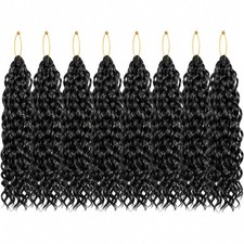 Pre Looped GoGo Curl Crochet Hair, 10 Inch, 8 Packs, 1B  Curly Crochet Hair for