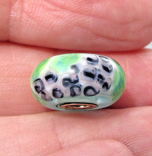 Retired TROLLBEADS Swirls on Green WISTERIA G...